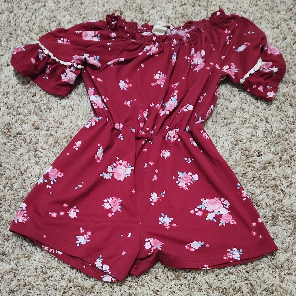 Shosho Red Floral Kids Dress
